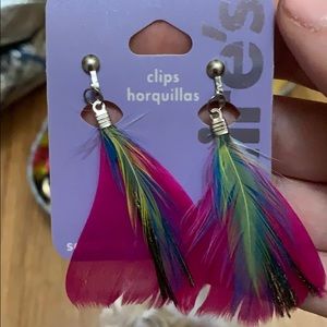 Feather Clip on earrings